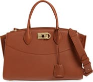 FERRAGAMO Medium The Studio Soft Leather Top Handle Bag