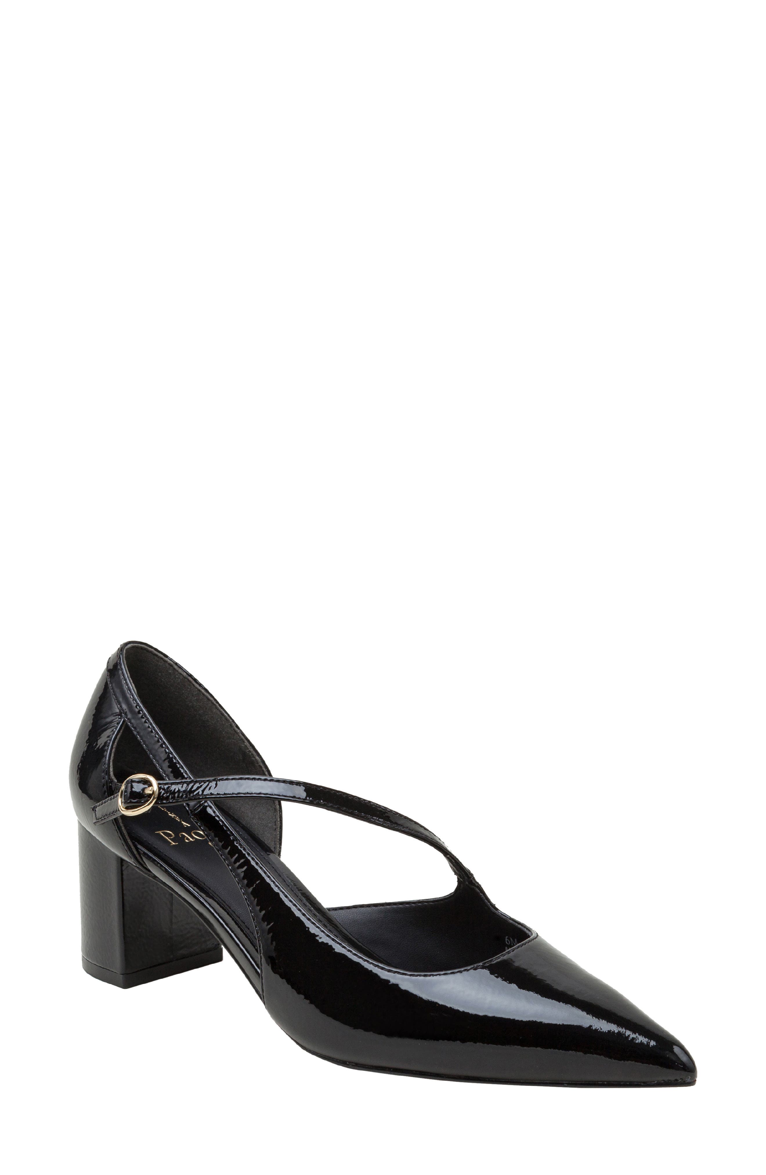 Linea Paolo Biondy Pointed Toe Half d'Orsay Pump, Main, color, Black