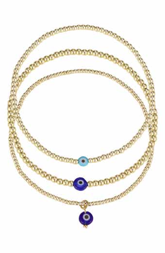 Set of 3 Evil Eye Stretch Bracelets