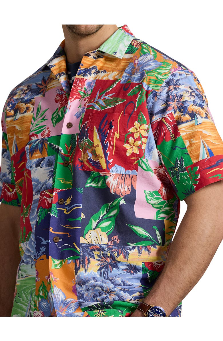 Polo Ralph Lauren Big & Tall Patchwork-Print Oxford Sport Shirt, Alternate, color, Patchwork