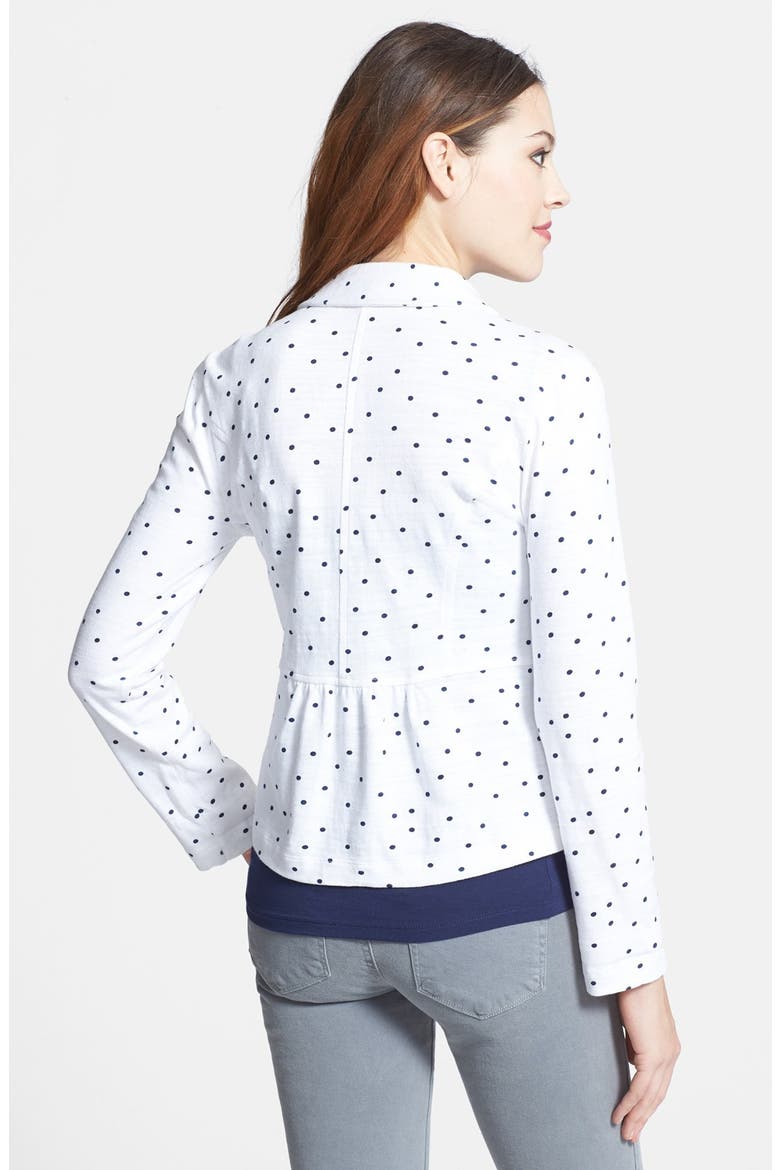 Cotton Knit Jacket, Alternate, color, WHITE/ NAVY DOT
