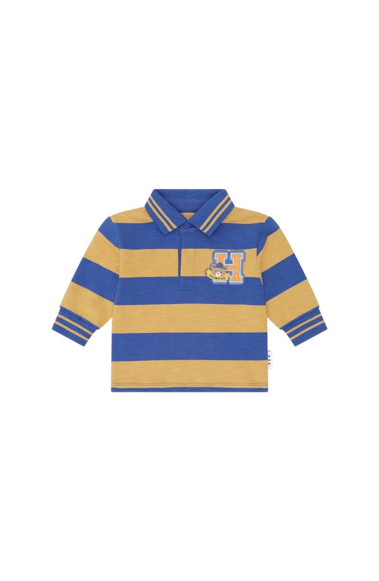 Huxbaby Collegiate Hux Stripe Rugby, Main, color, Cobalt/Sunshine