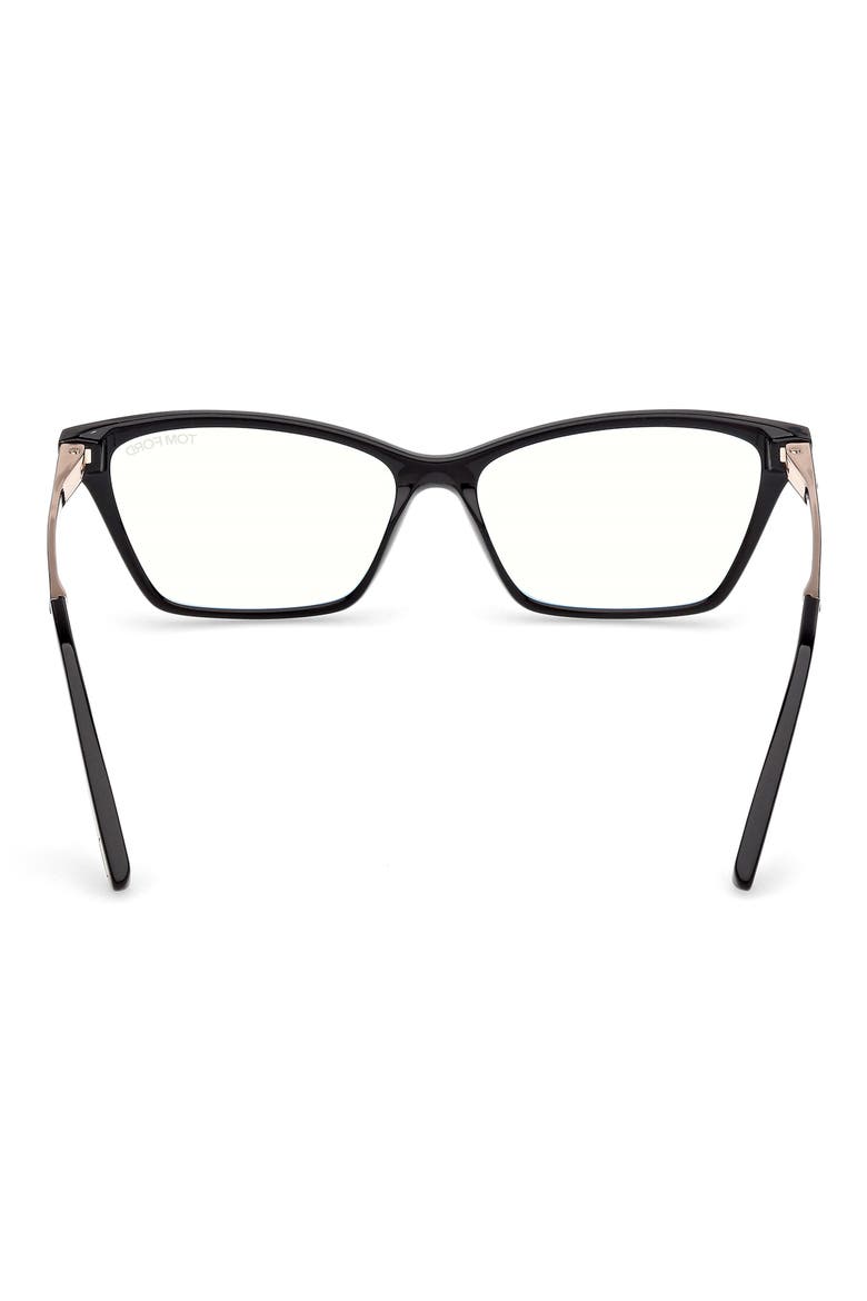 56mm Butterfly Optical Glasses, Alternate, color, SHINY BLACK / BLACK ENAMEL