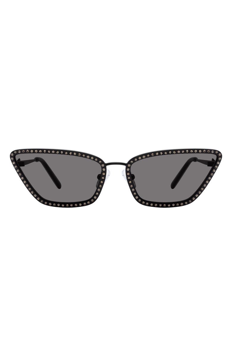 Kurt Geiger London 58mm Cat Eye Sunglasses, Main, color, Black/ Smoke