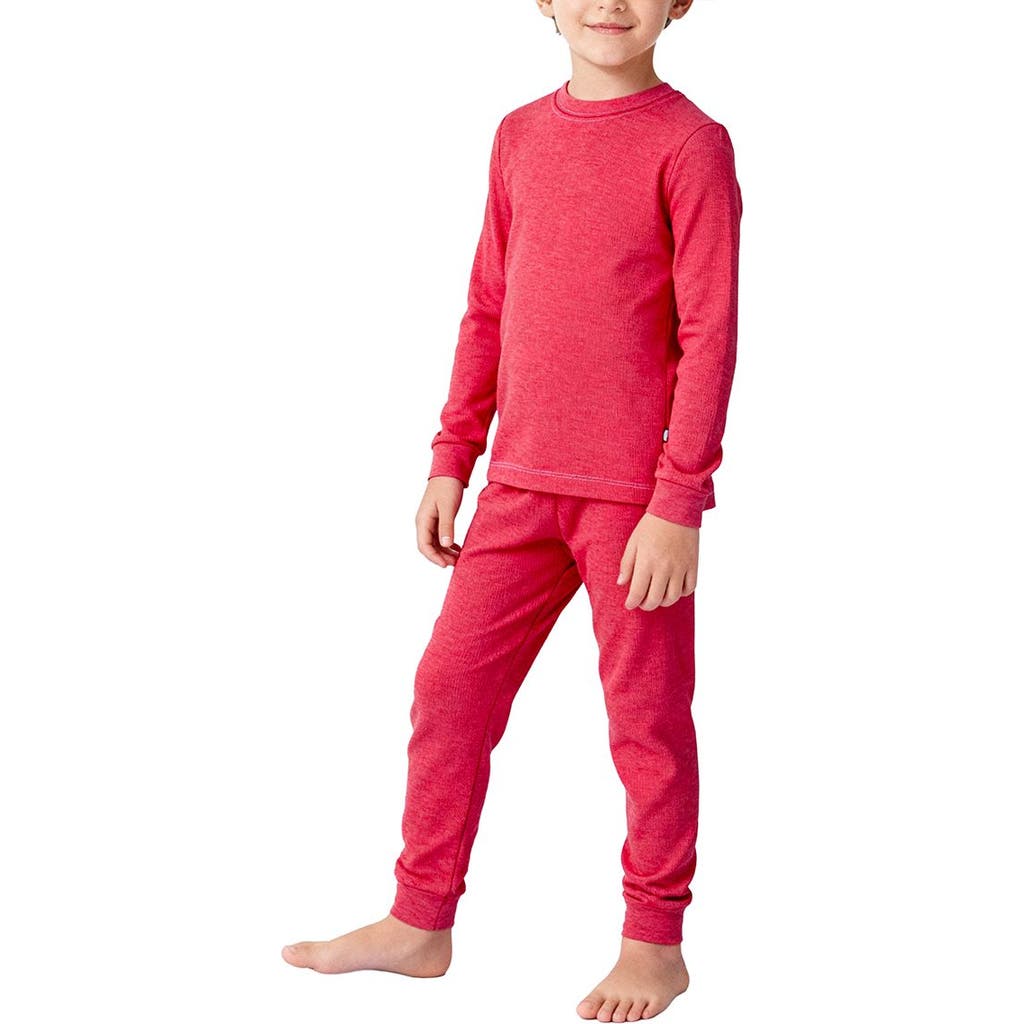 City Threads Babies' Boys Soft & Cozy Thermal Long Johns 2-piece Set In Pink