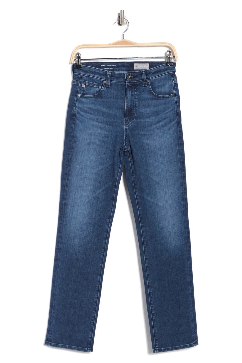 Saige High Waist Straight Leg Jeans, Alternate, color, FOXGROVE