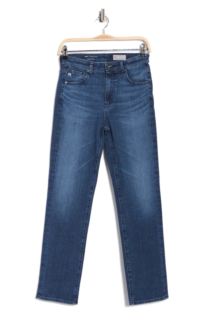 AG Saige High Waist Straight Leg Jeans, Main, color, Foxgrove