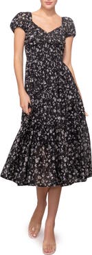 MELLODAY Ditsy Print Midi Dress