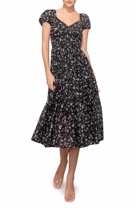 MELLODAY Ditsy Print Midi Dress