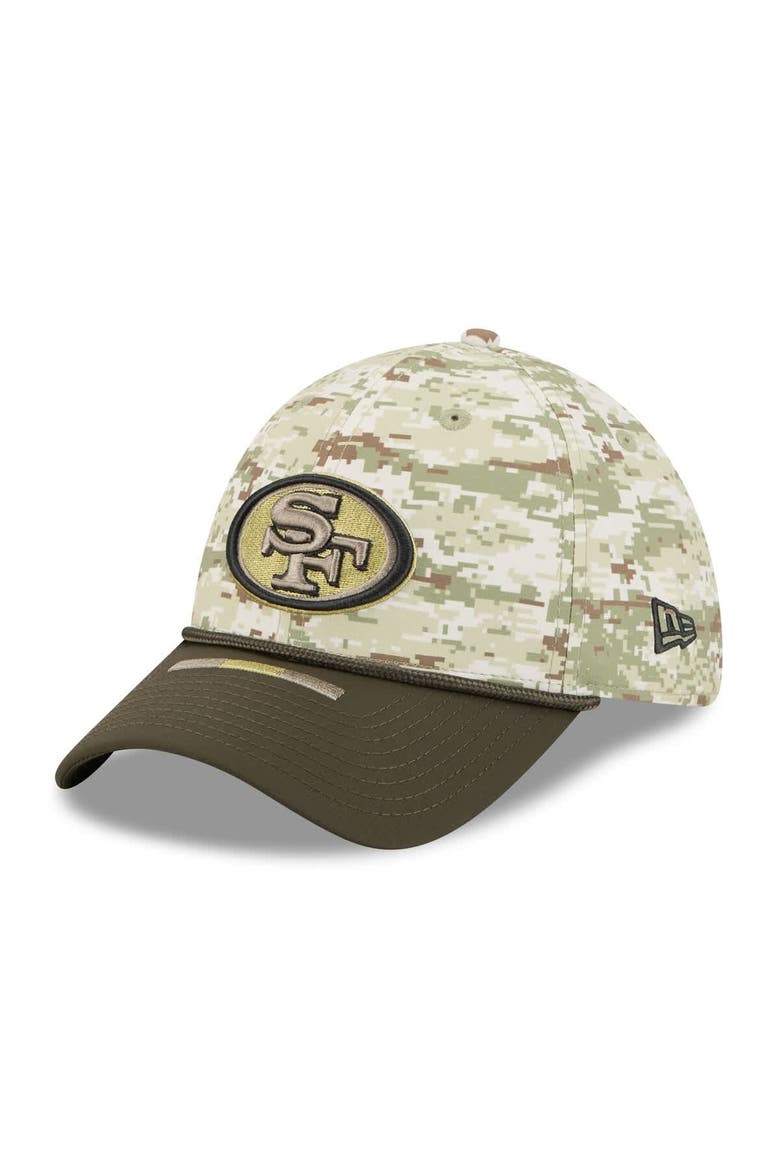 Men's New Era  Camo San Francisco 49ers 2025 Salute to Service 39THIRTY Flex Hat, Alternate, color, Camo