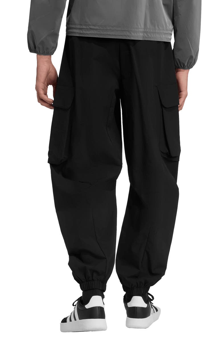 adidas Water Resistant Cargo Track Pants, Alternate, color, Black