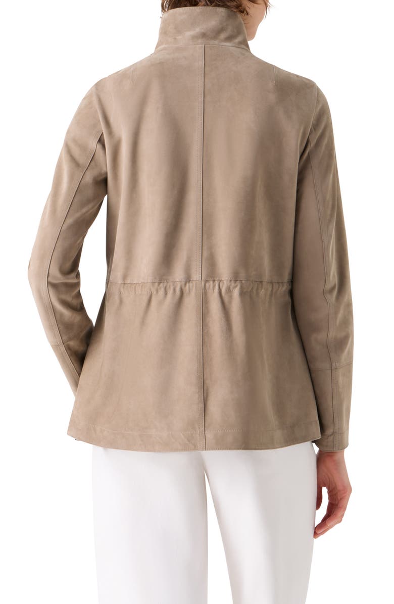 Akris Chianti Suede Jacket, Alternate, color, Taupe
