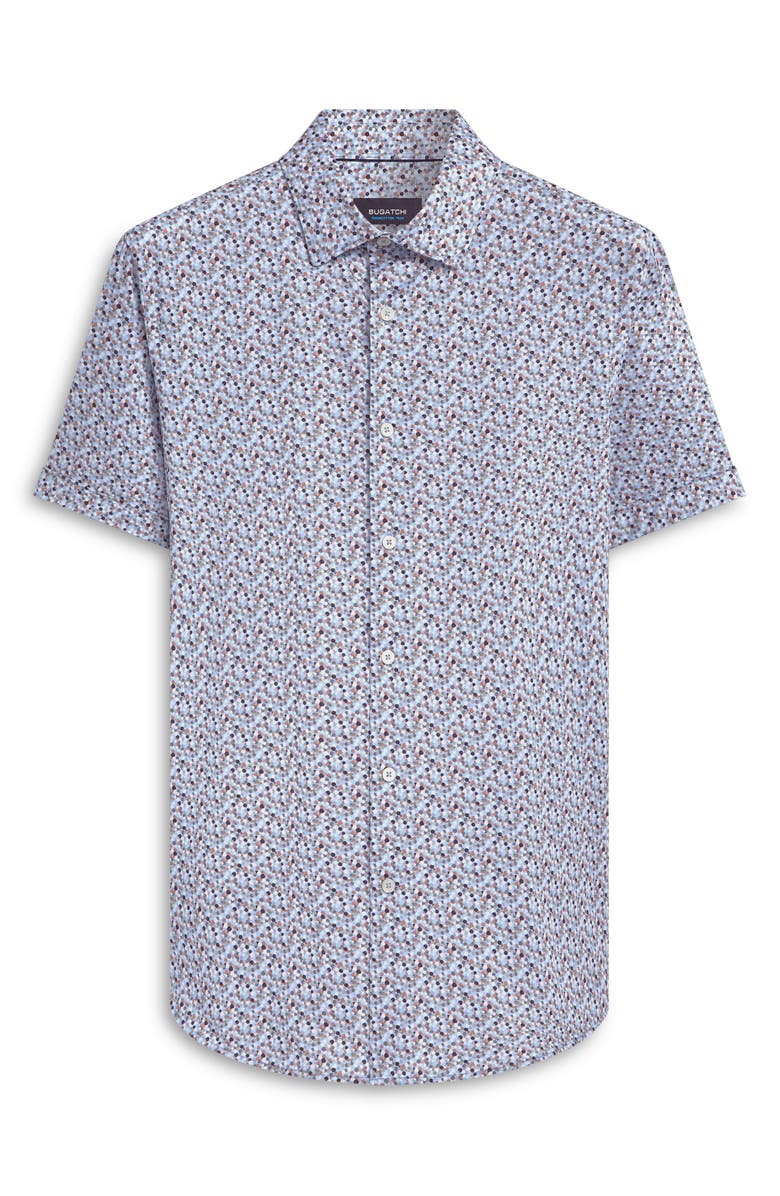 Bugatchi OoohCotton<sup>®</sup> Abstract Print Short Sleeve Button-Up Shirt, Alternate, color, 
