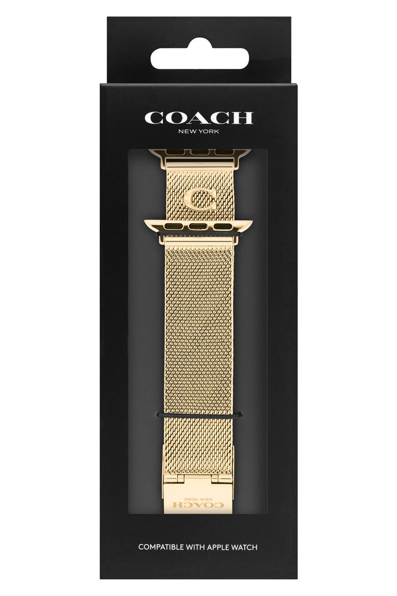 20mm Goldtone Stainless Steel Mesh Apple Watch® Watchband, Alternate, color, GOLD