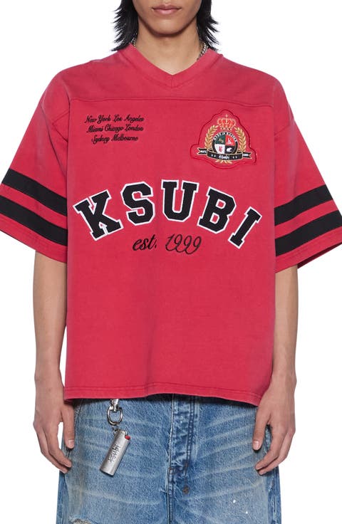 Duke Embroidered Cotton Jersey V-Neck T-Shirt