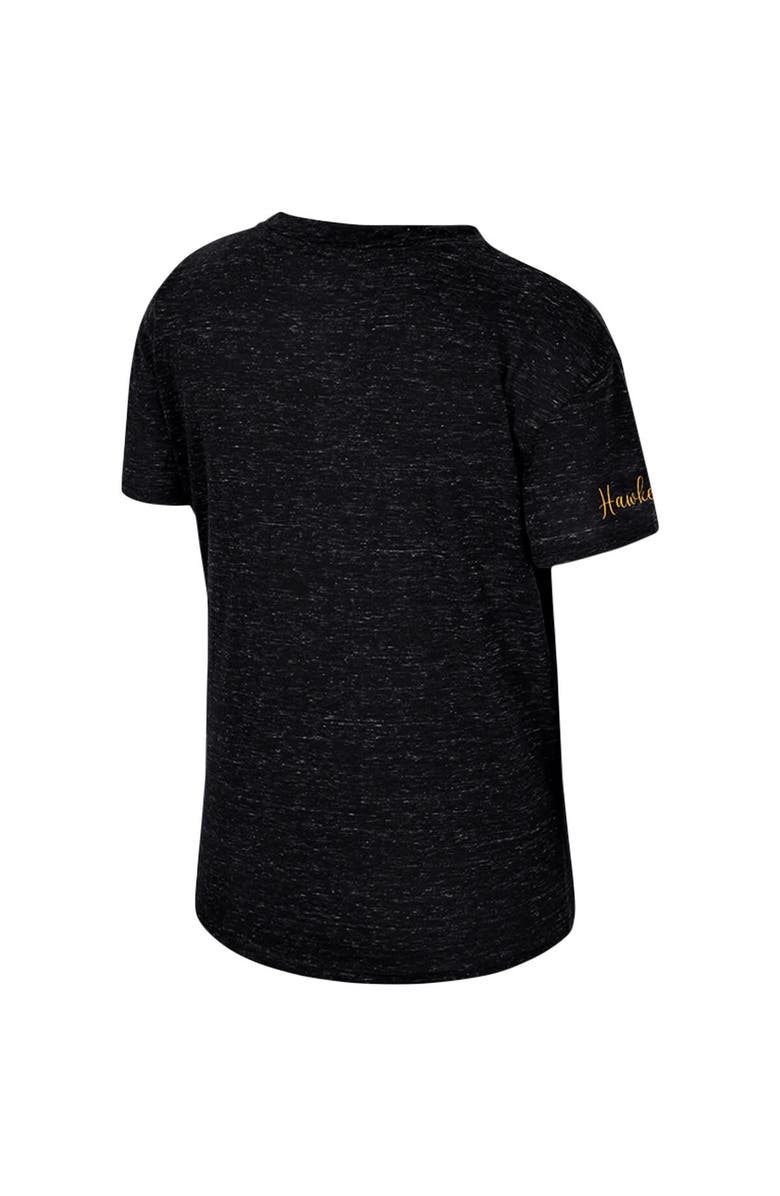 COLOSSEUM Women's Colosseum Black Iowa Hawkeyes Finalists Tie-Front T-Shirt, Alternate, color,