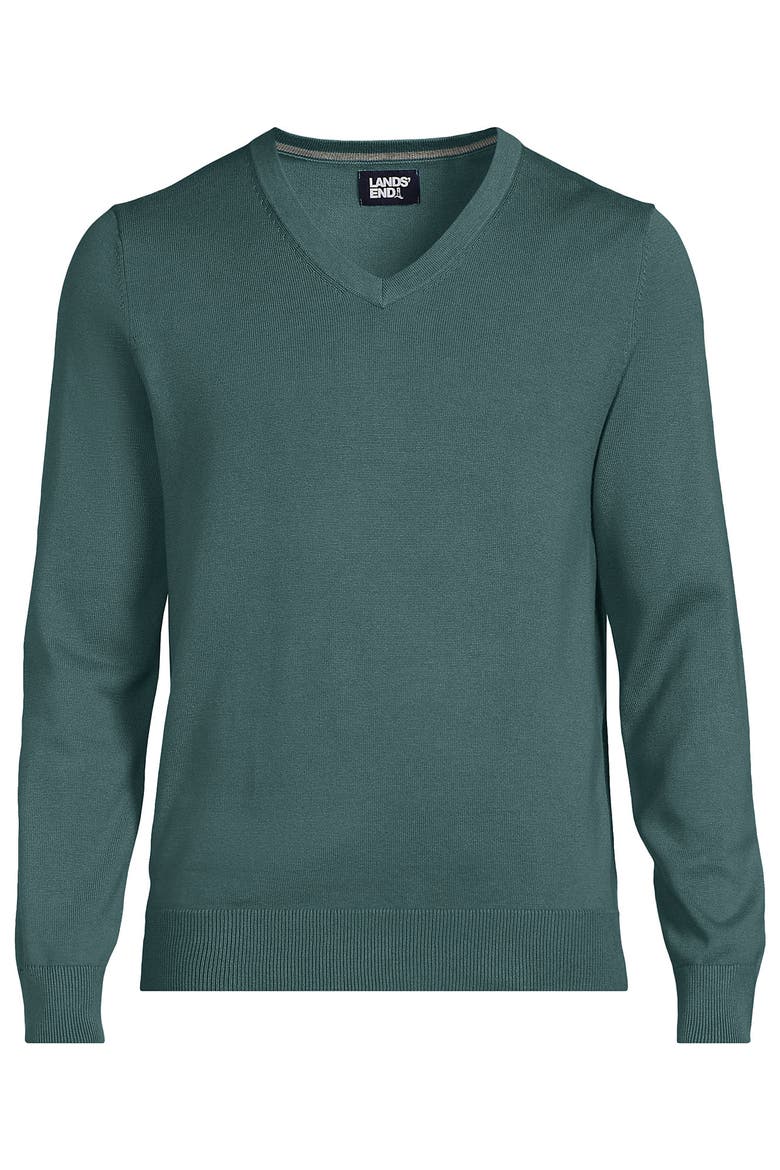 Fine Gauge Cotton V Neck Sweater, Alternate, color, Tourmaline