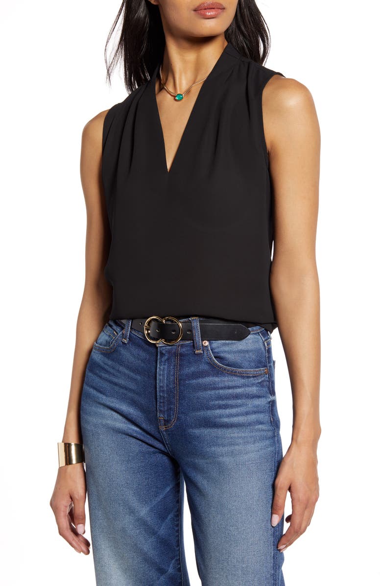 Halogen<sup>®</sup> V-Neck Blouse, Main, color, 