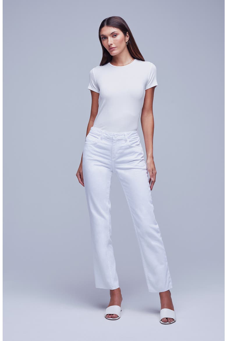 Milana Stovepipe Straight Leg Jeans, Alternate, color, BLANC