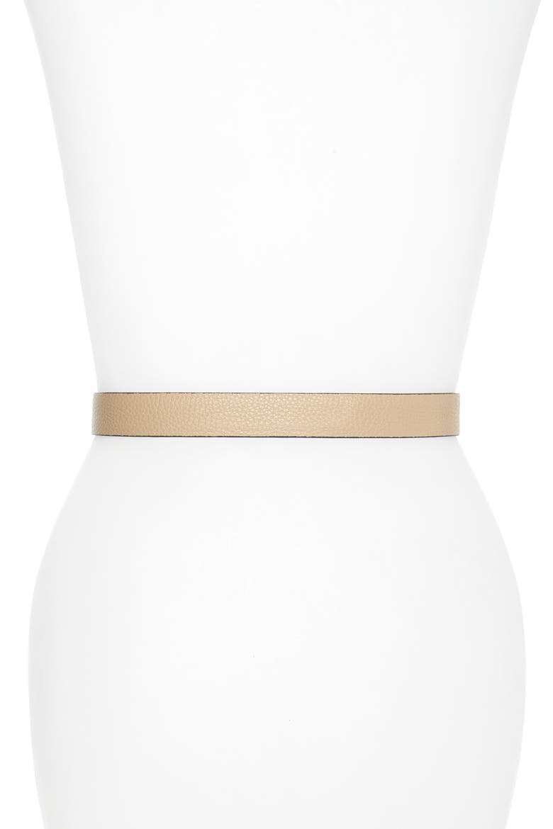 Double Gancio Reversible Leather Belt, Alternate, color, NEW BISQUE/NERO