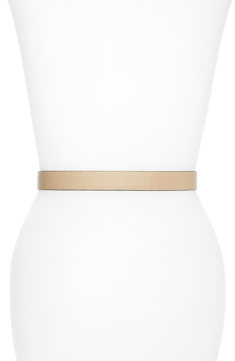 FERRAGAMO Double Gancio Reversible Leather Belt, Alternate, color, New Bisque/ Nero