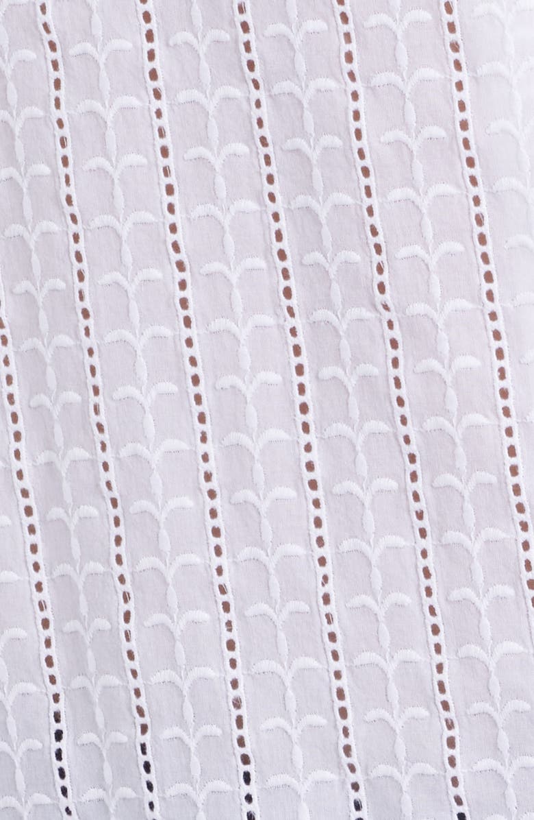 BOSS Lars Pointelle Stripe Camp Shirt, Alternate, color, White