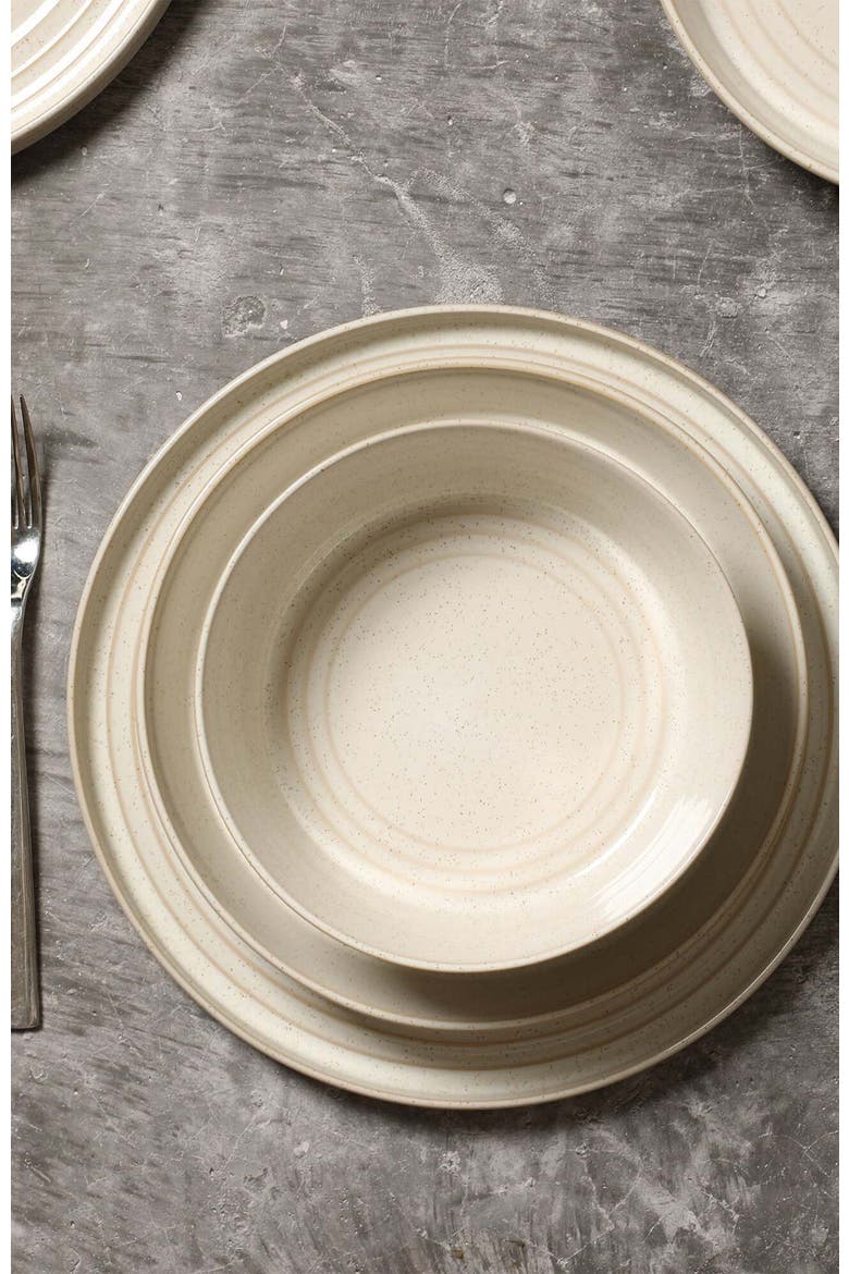 Claire Stoneware 4-Piece Dinner Plate Set, Alternate, color, White