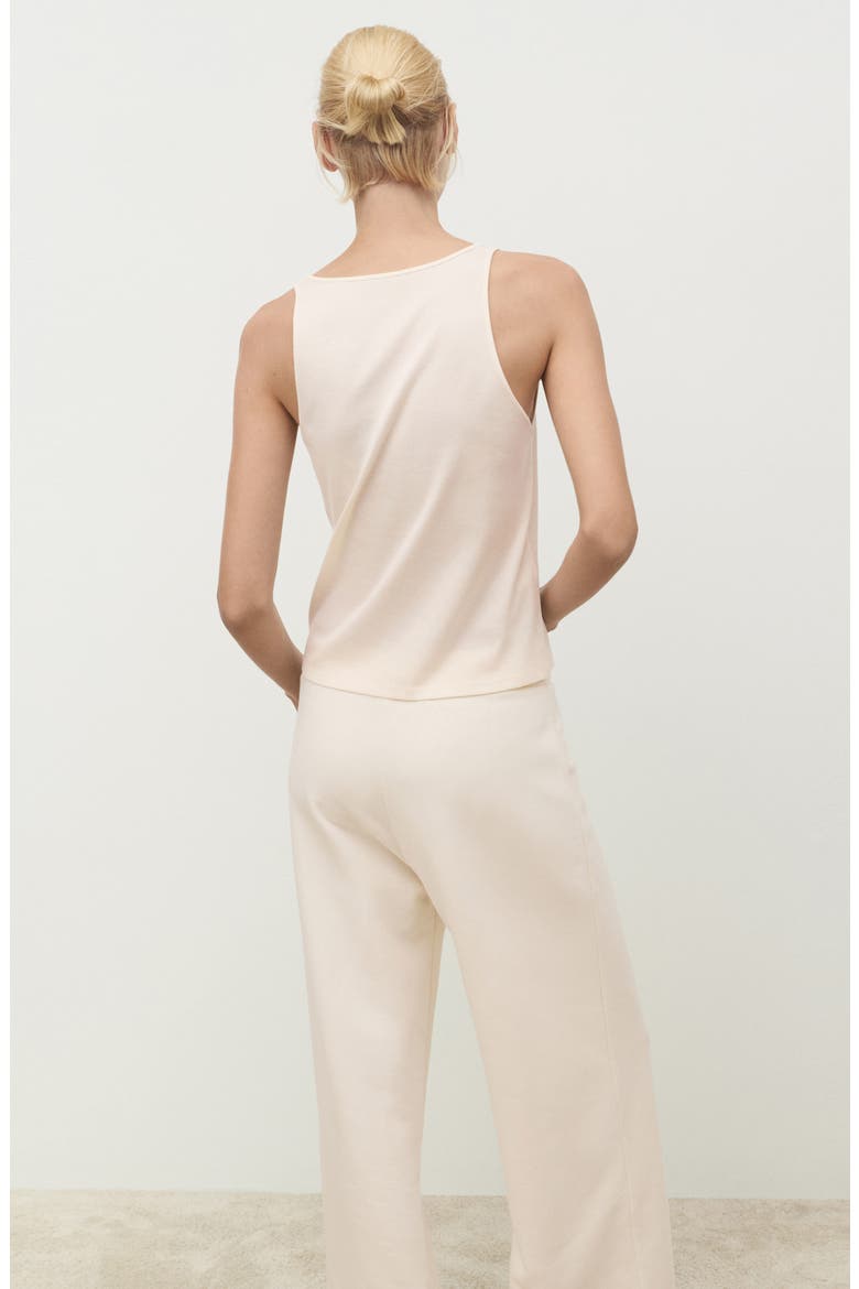 Cotton V-Neck Pajama Tank, Alternate, color, YELLOW