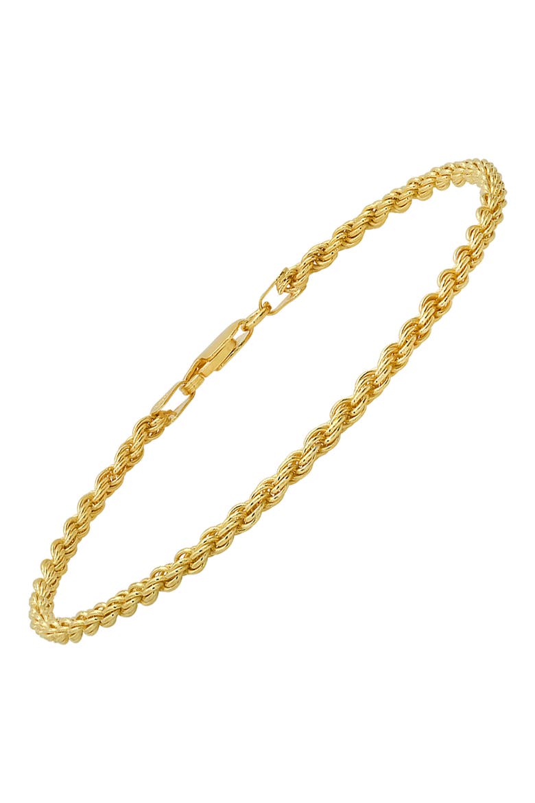 Men's Sterling Silver Italian Rope Chain Bracelet, Alternate, color, GOLD