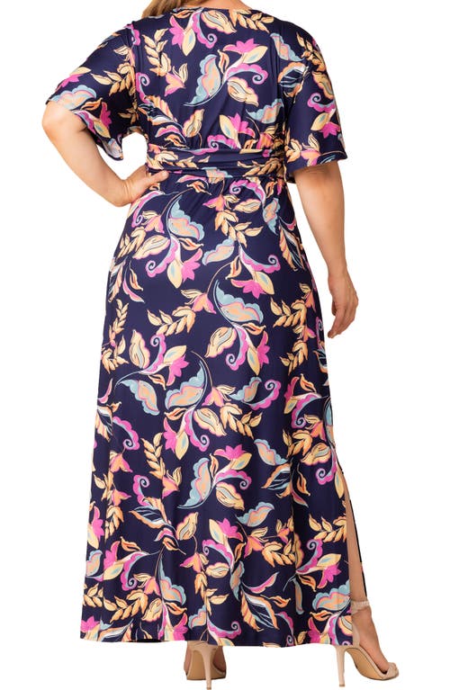 Kiyonna Vienna Maxi Dress In Blue