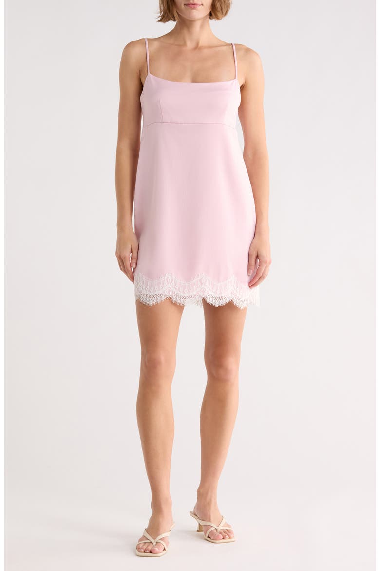 Lace Trim Minidress, Main, color, PINK