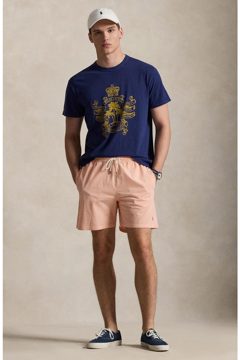 Traveler Classic Swim Trunks, Alternate, color, CLASSIC PEACH STRIPE