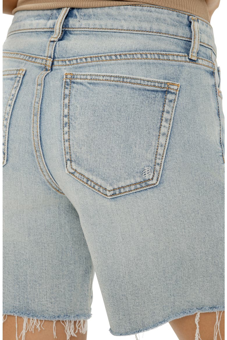 Suki Raw Hem Mid Thigh Denim Shorts, Alternate, color, PALMA