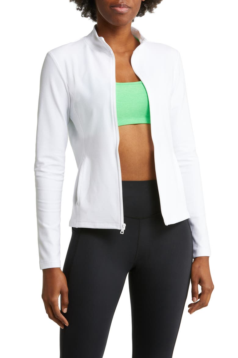 On the Go Mock Neck Jacket, Main, color, CLOUD WHITE