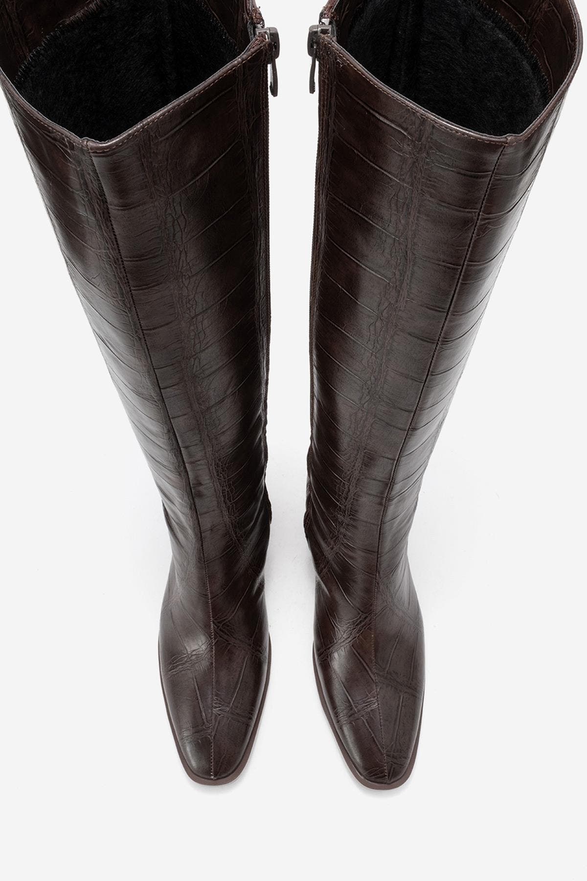 Venia Block Heel Boot, Alternate, color, Brown Print Faux Leather