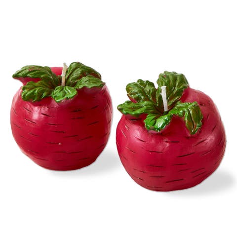 Radish Candle Sculpted Novelty Red Paraffin Wax Spring Decor
