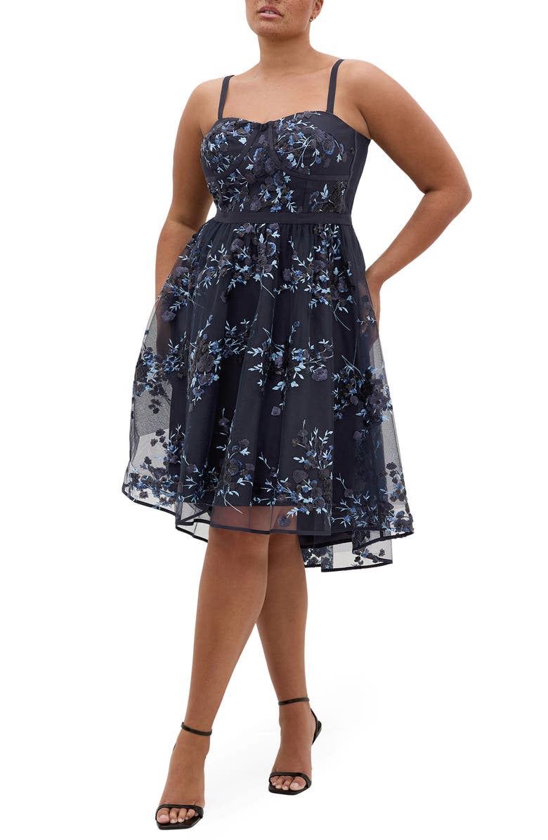 City Chic Ambrosia Lace Fit & Flare Dress, Main, color,