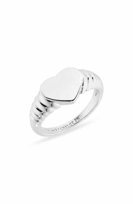 Sterling Forever Kayla Heart Shaped Signet Ring