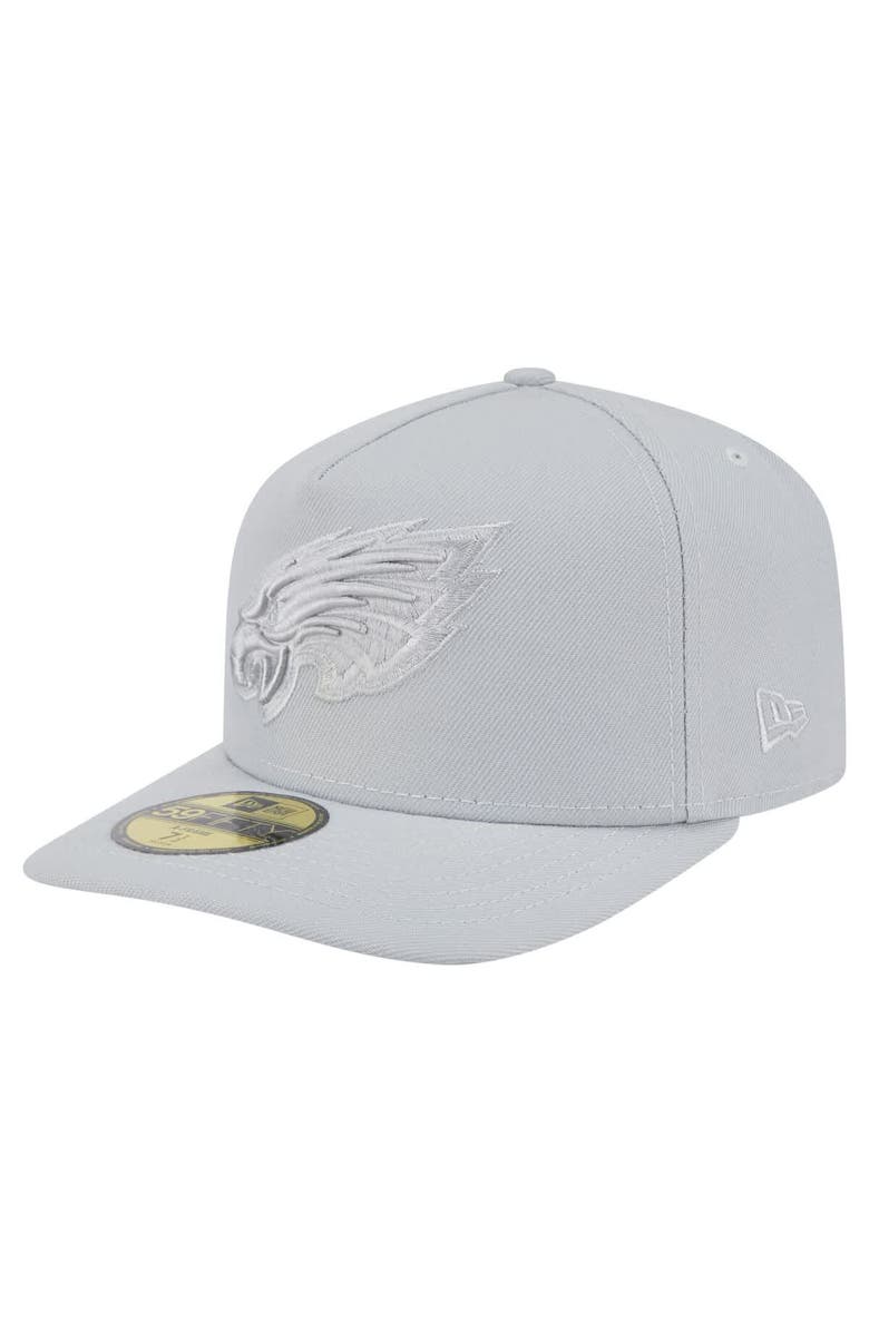 New Era Men's New Era Gray Philadelphia Eagles Color Pack A-Frame 59FIFTY Fitted Hat, Main, color, 