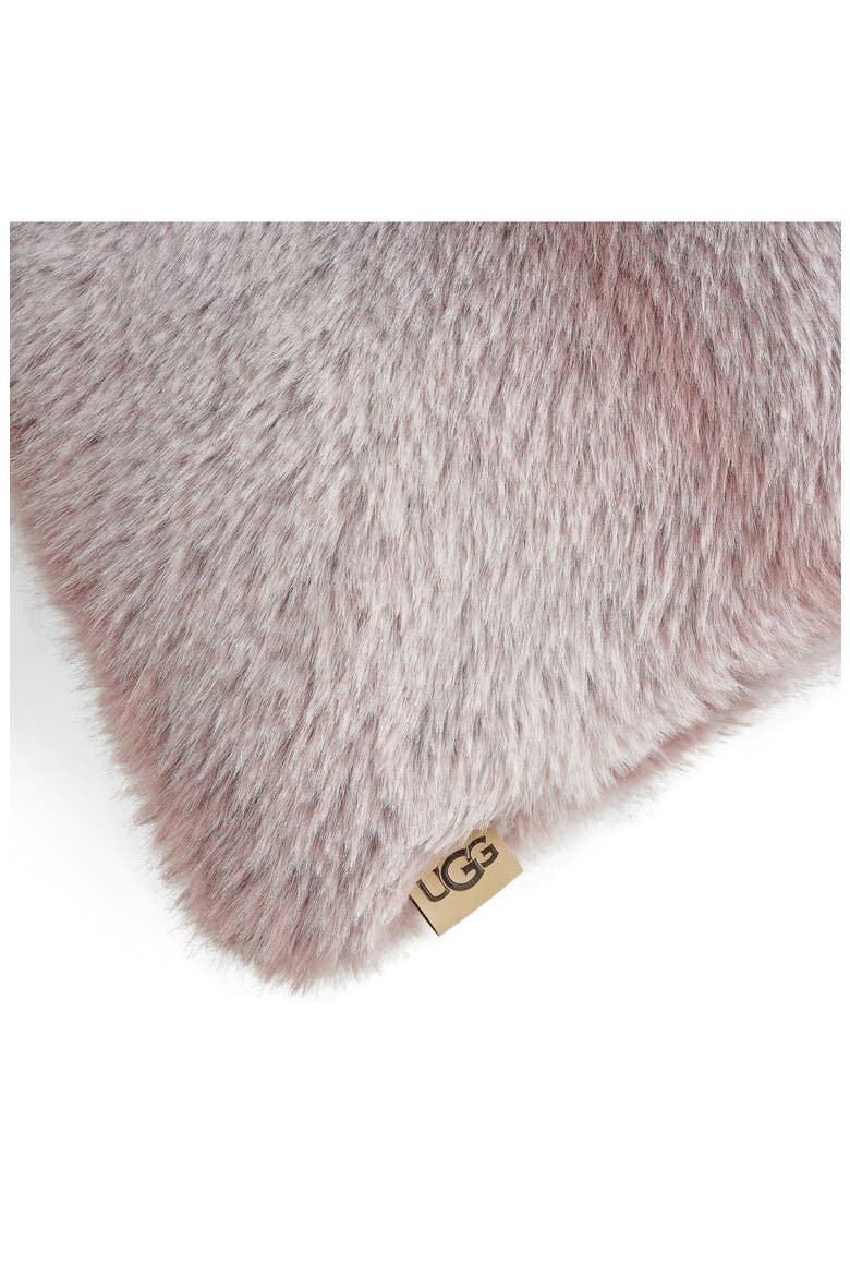 Clyde Faux Fur Accent Pillow, Alternate, color, DUSK/ SNOW