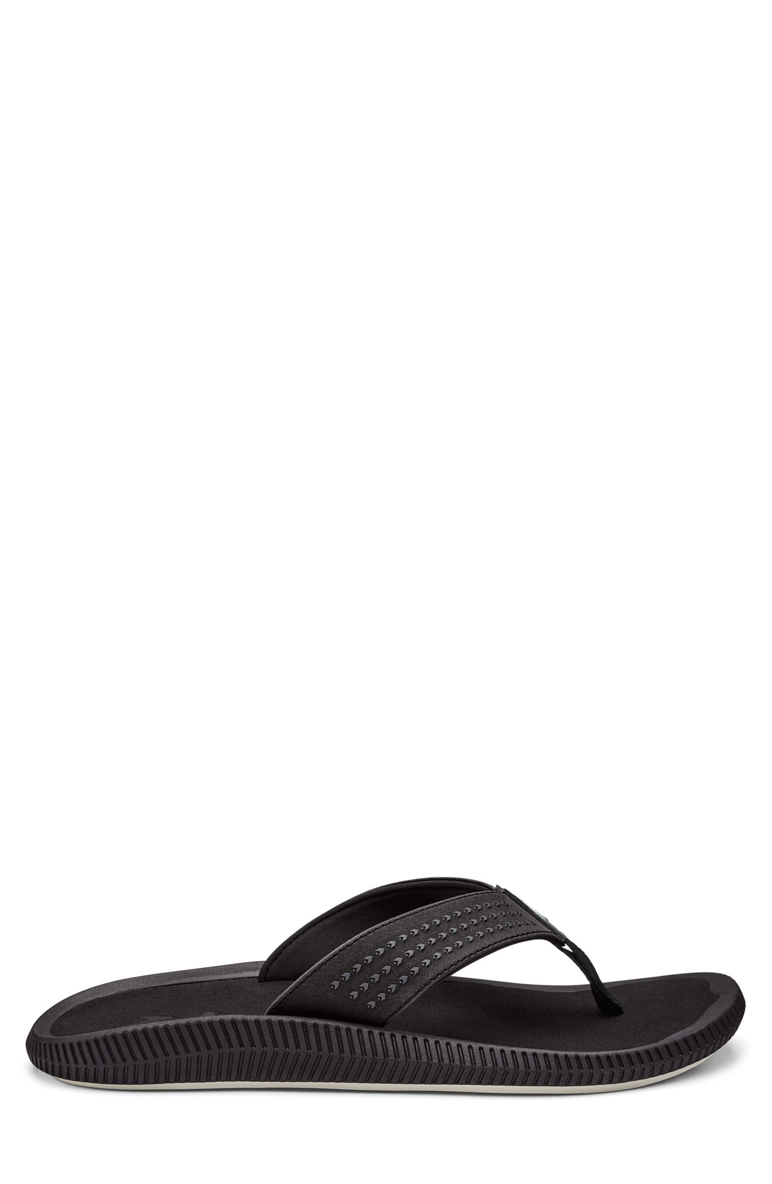 OluKai Ulele Flip Flop, Alternate, color, Black / Black