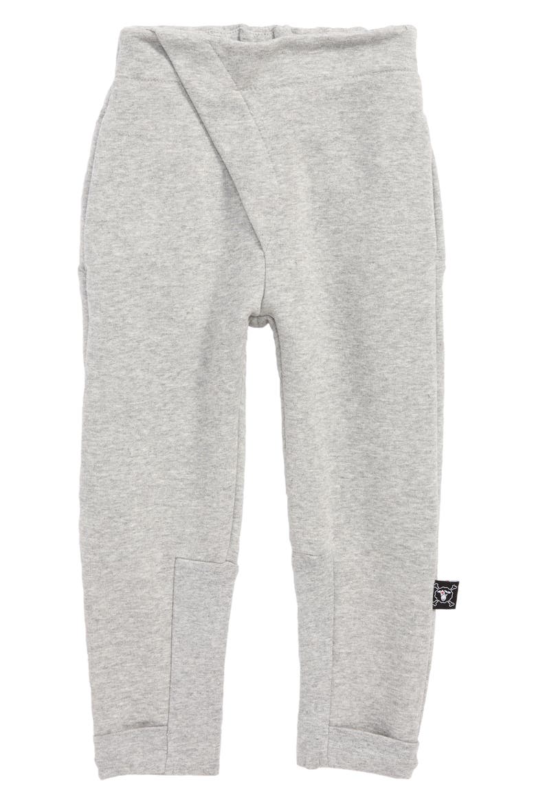Side Asymmetrical Knit Pants, Main, color, HEATHER GREY