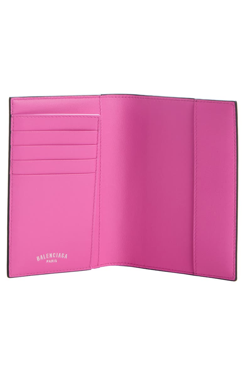 Balenciaga Snob Allover Logo Coated Canvas Passport Holder, Alternate, color, 6636 Coral