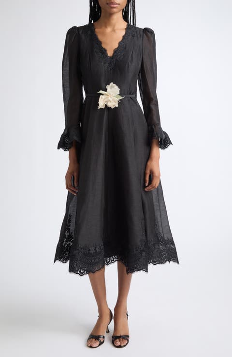 Clash Linen & Silk Midi Dress