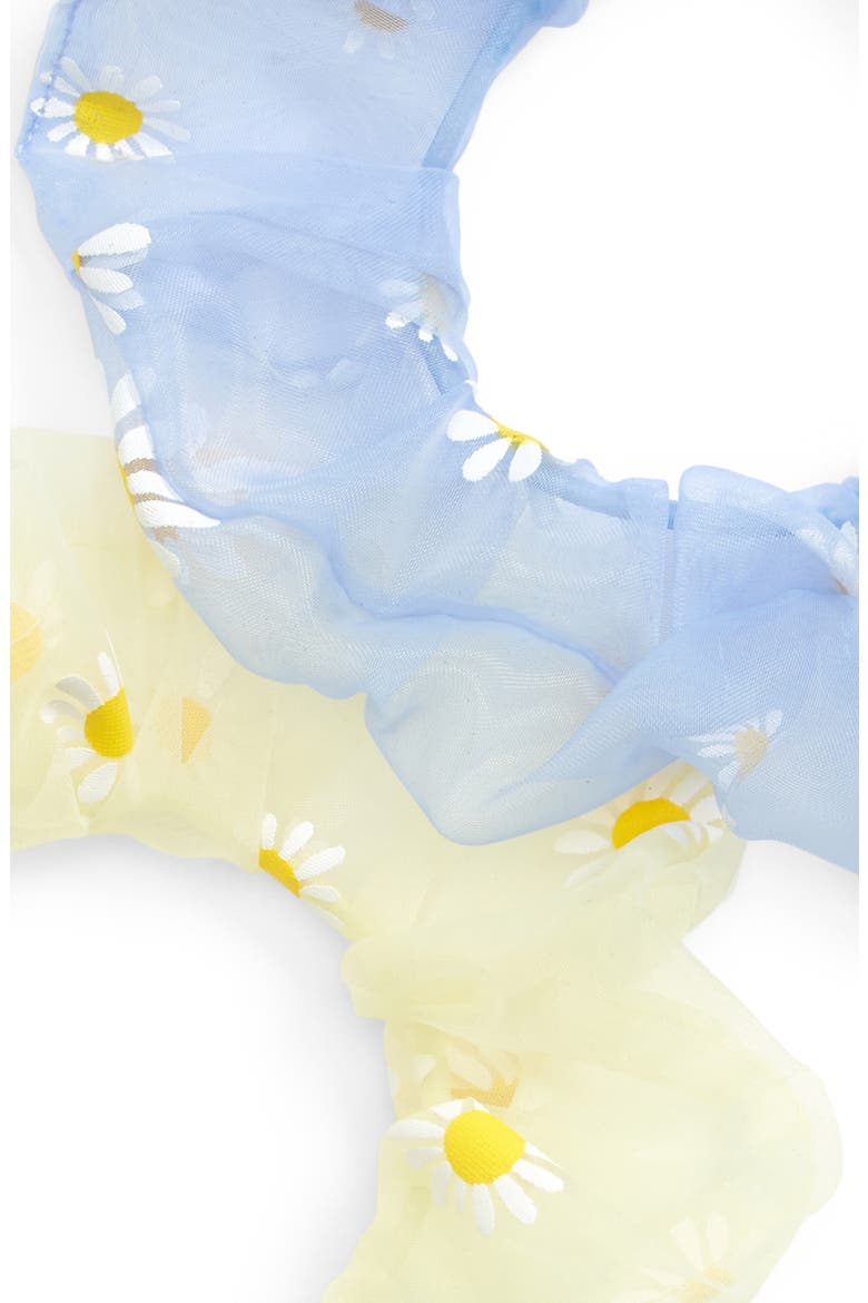 Kids' 3-Pack Sheer Scrunchies, Alternate, color, YELLOW EMPIRE DAISY PACK
