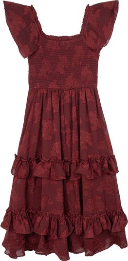 Kids' Burnout Floral Ruffle Sundress