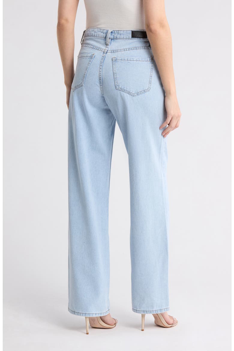 Studded High Waist Straight Leg Jeans, Alternate, color, LIGHT WASH