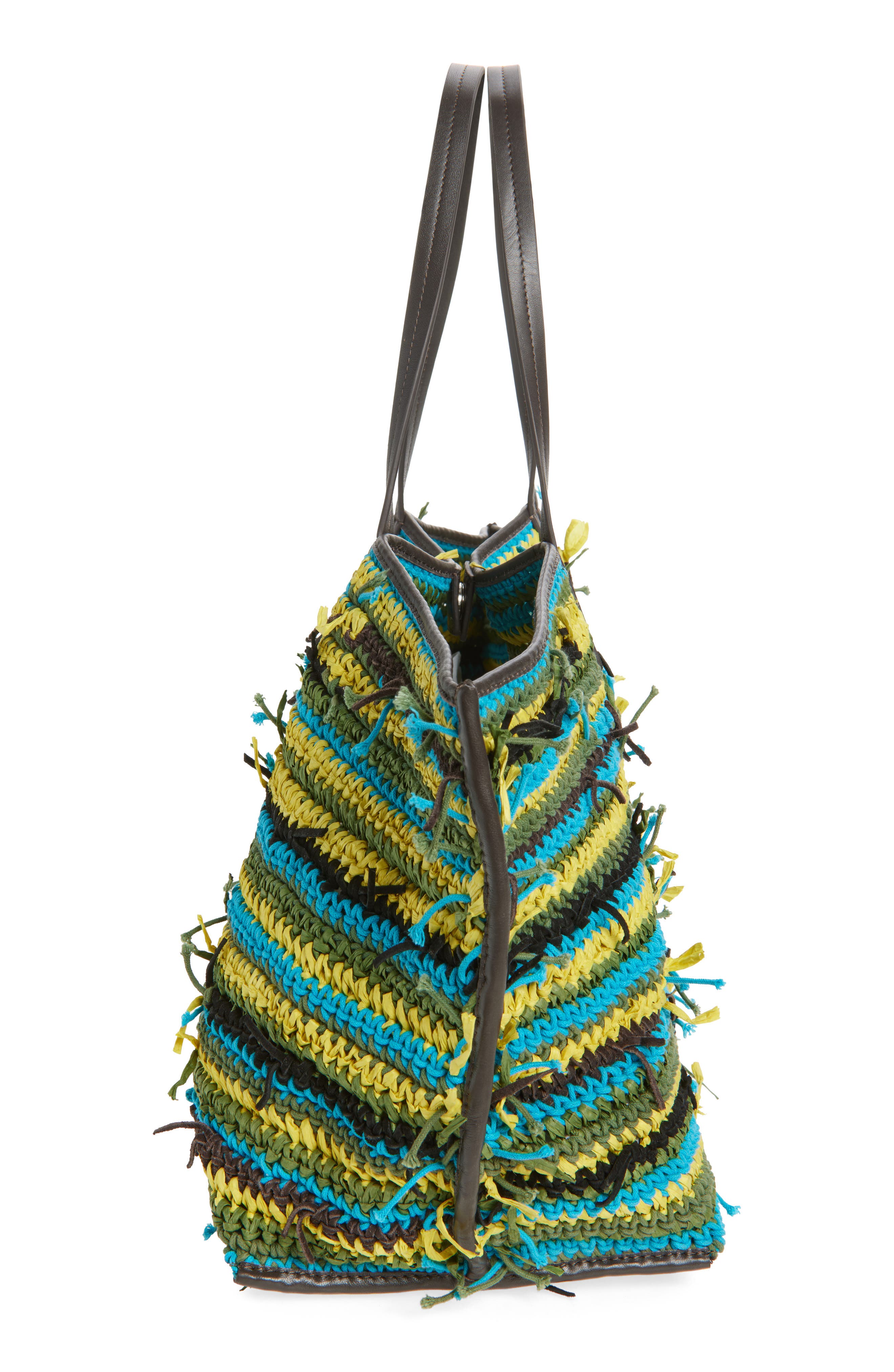 STAUD Large Christos Crochet Tote, Alternate, color, Happy Sack