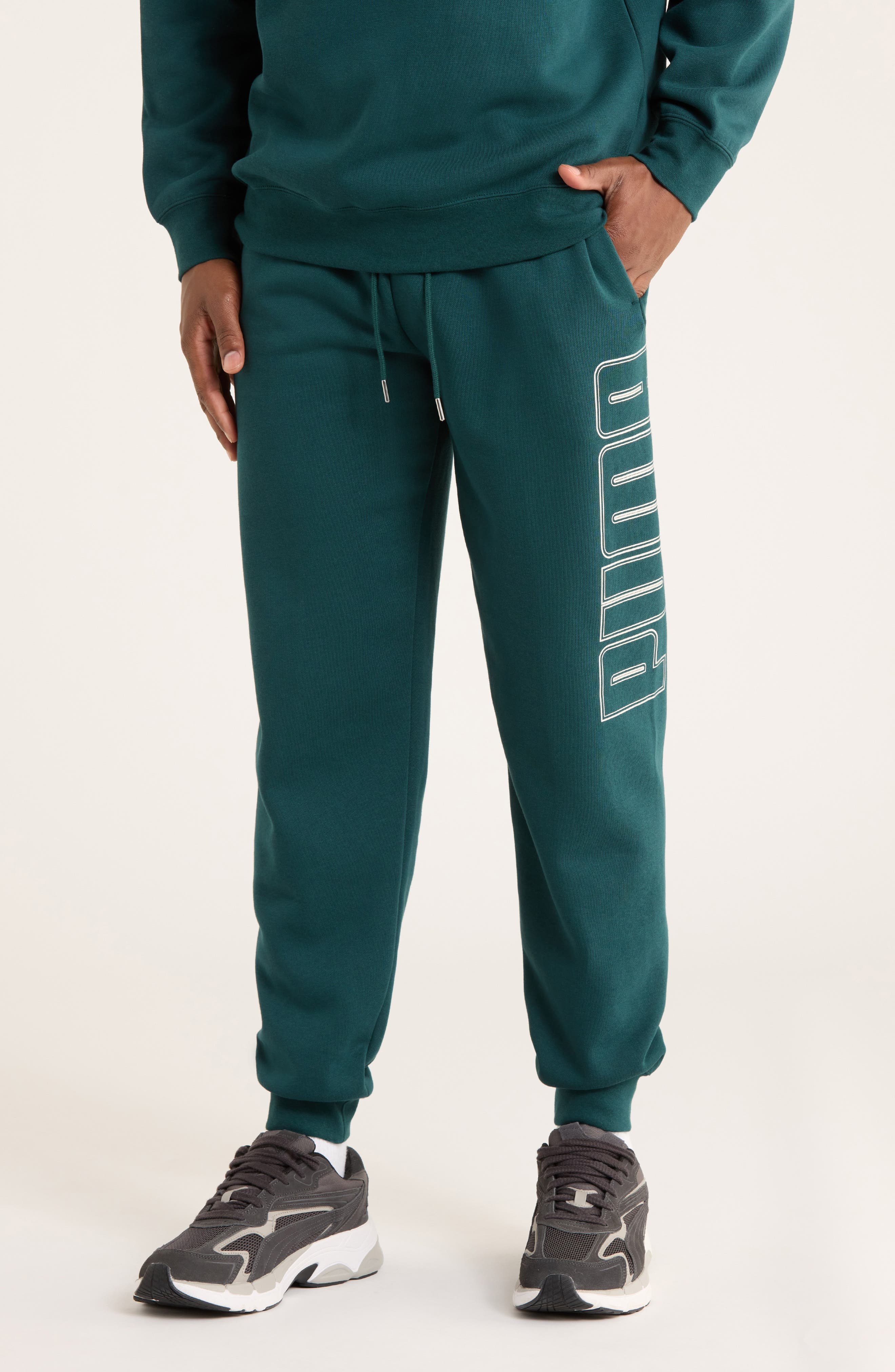 PUMA Maximal Metallic Logo Sweatpants