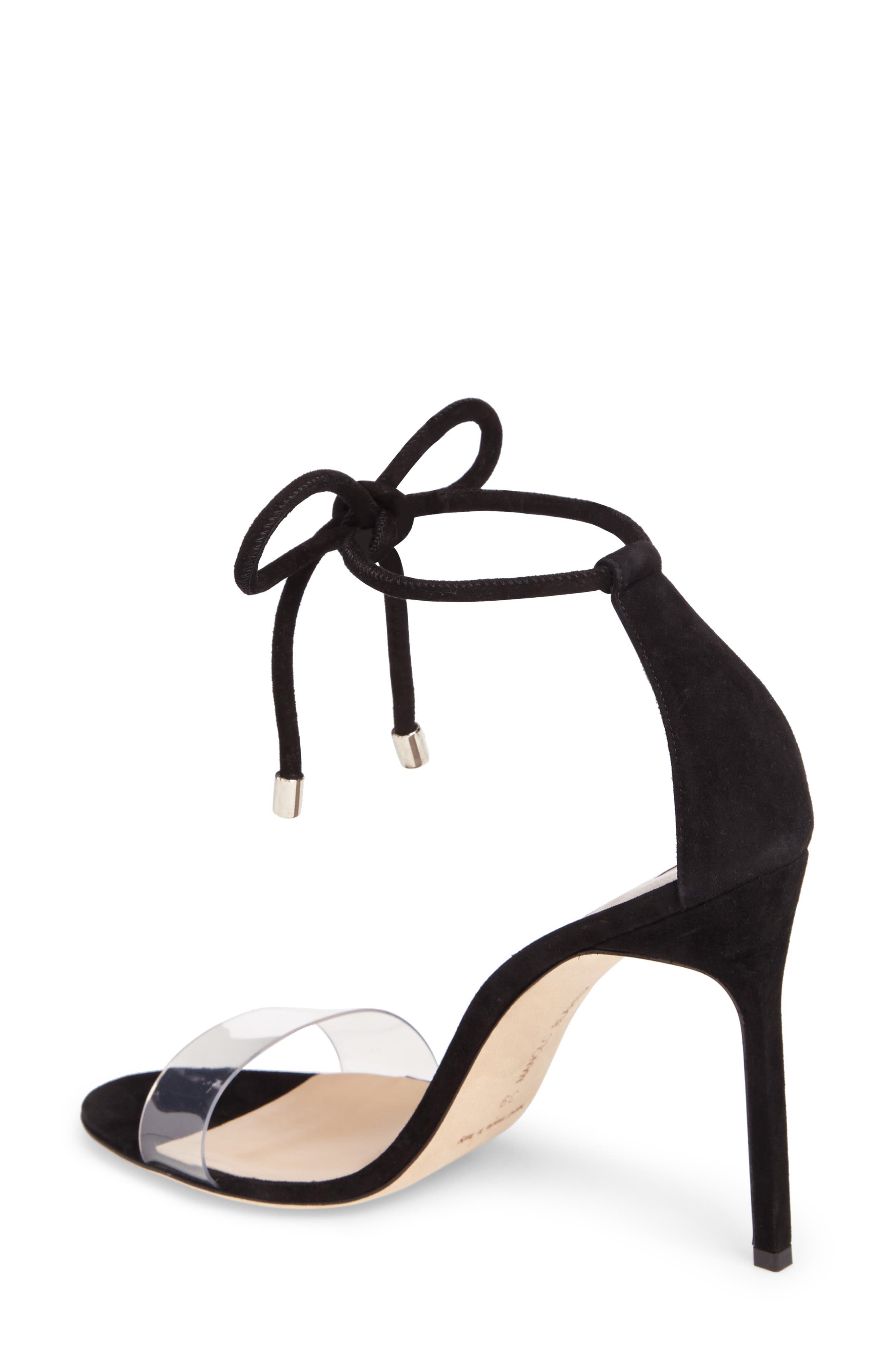 Manolo Blahnik Estro Ankle Tie Sandal, Alternate, color, 